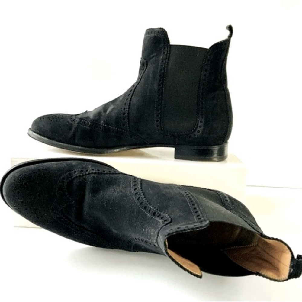 Hermès black suede Brighton boots